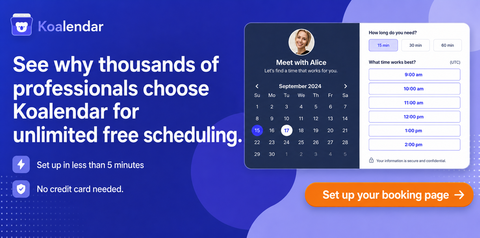 banner of koalendar scheduling tool with an option to synchronize best online calendars free
