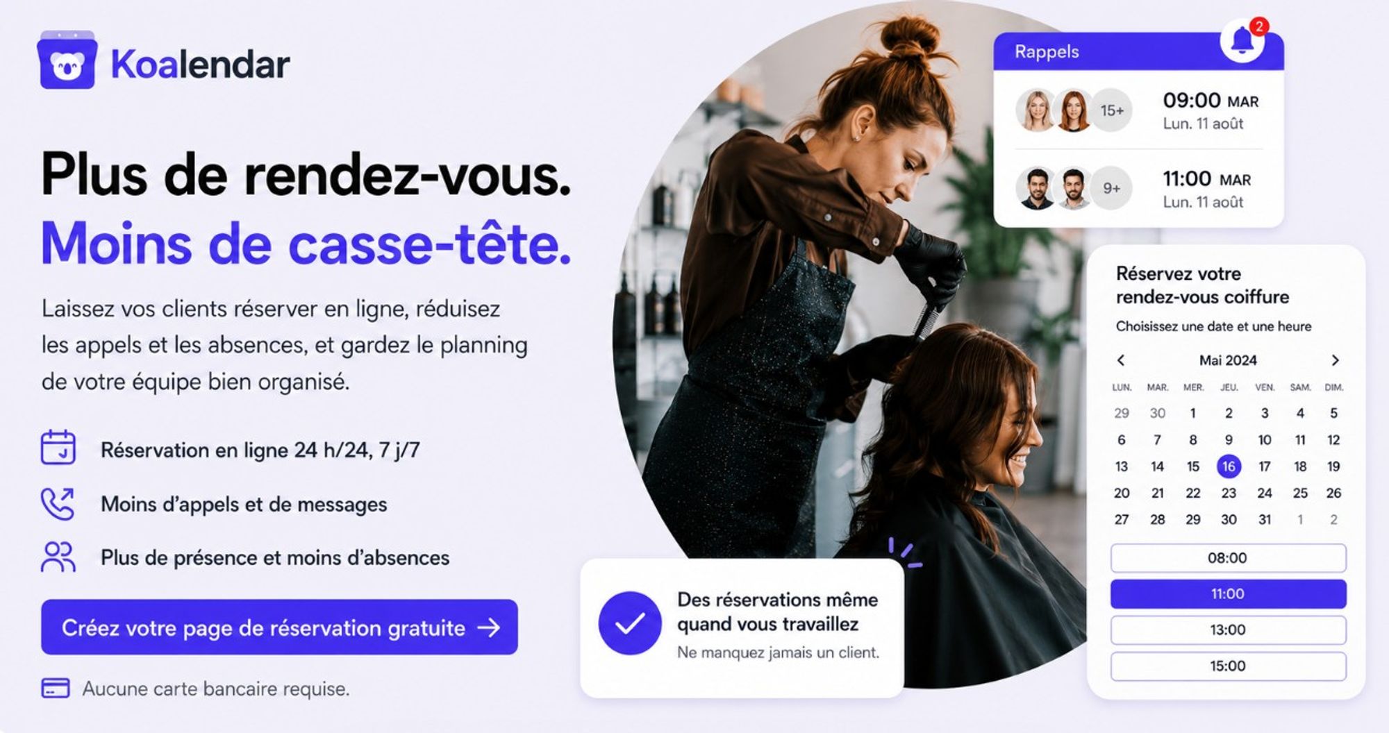 Ajoutez un lien de prise de rendez-vous à votre site web avec Koalendar