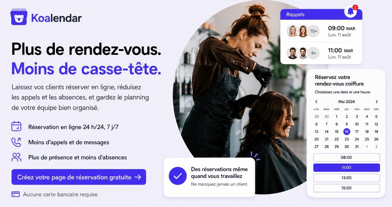 Ajoutez un lien de prise de rendez-vous à votre site web avec Koalendar