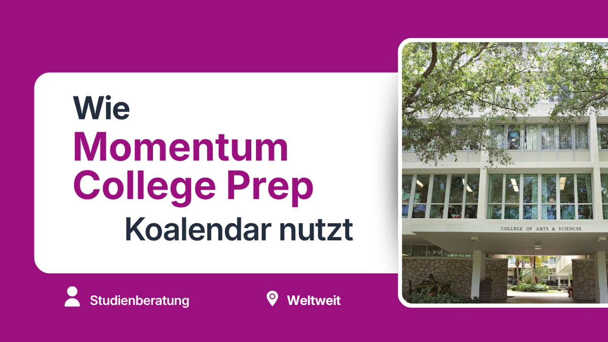 Momentum College Prep Fallstudie – Hero-Grafik mit einem Hochschulgebäude und dem Text