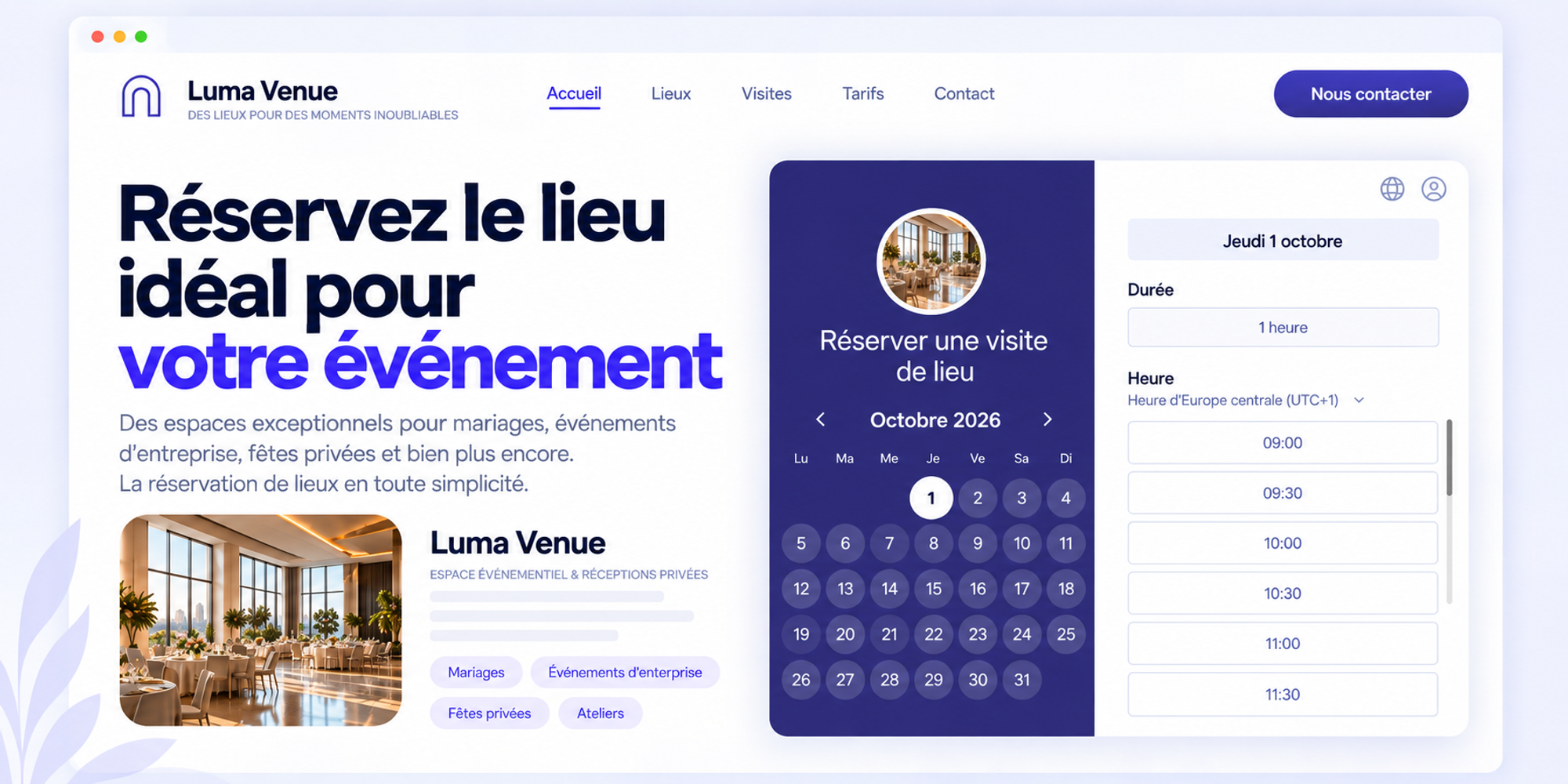 intégrer le logiciel de planification de lieux Koalendar à un site web