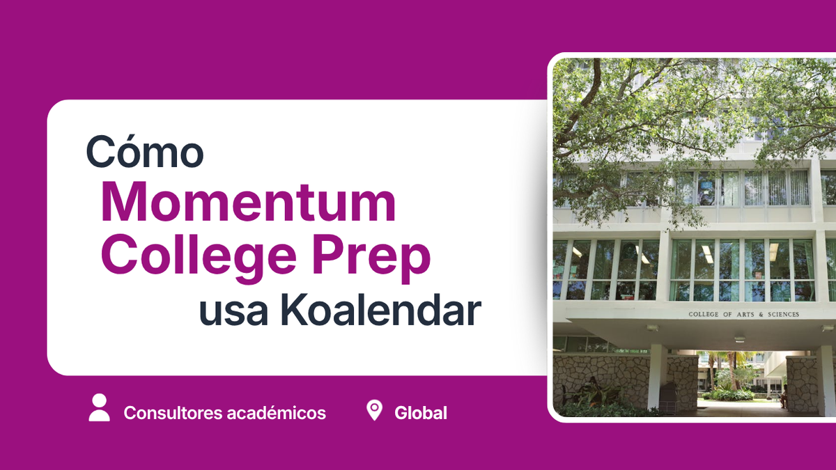 caso de exito de Momentum College Prep que muestra un edificio del campus universitario