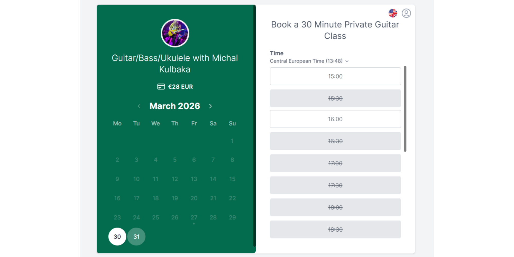 Koalendar scheduling solution for music lessons