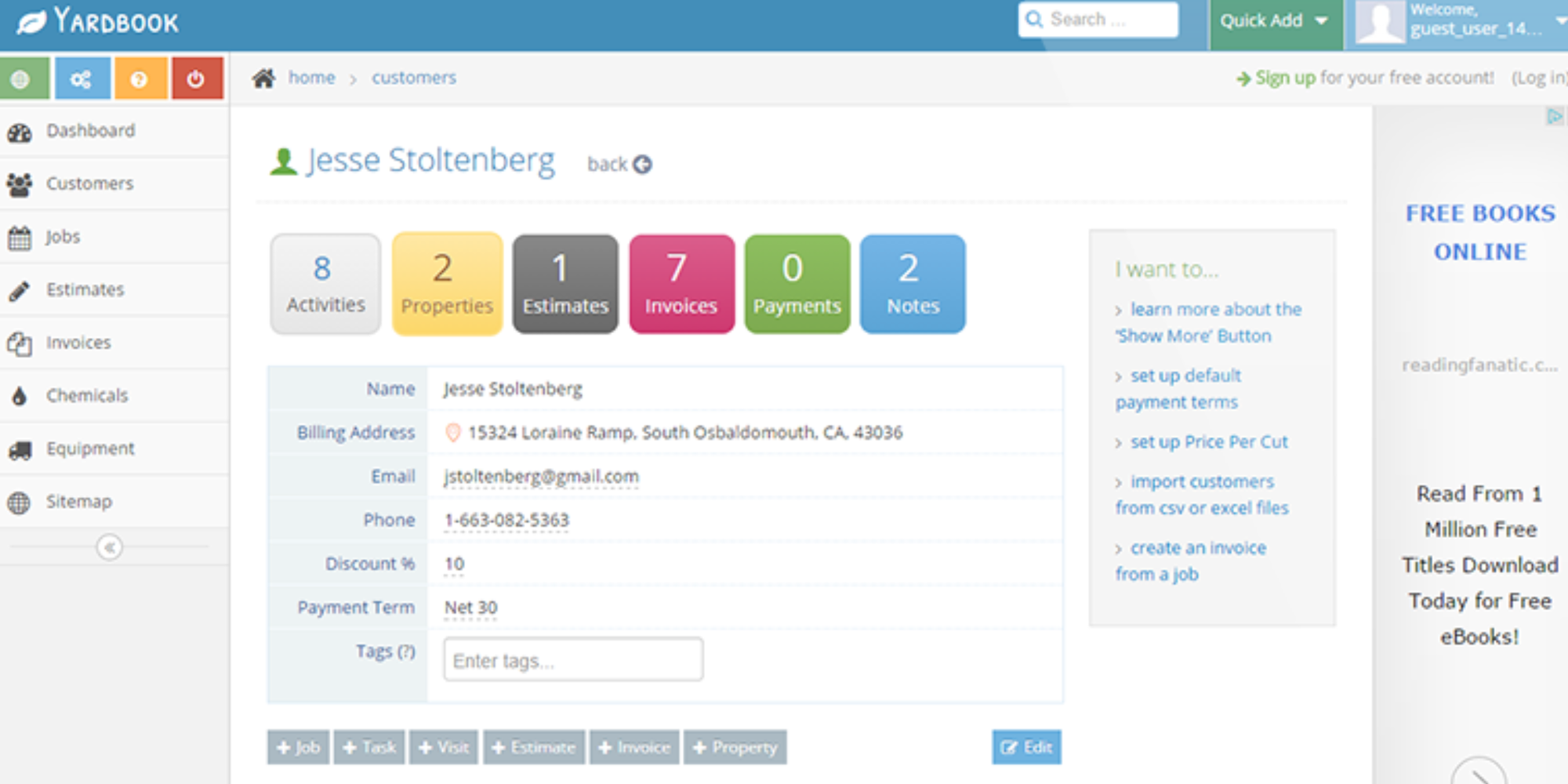 Yardbook admin dashboard
