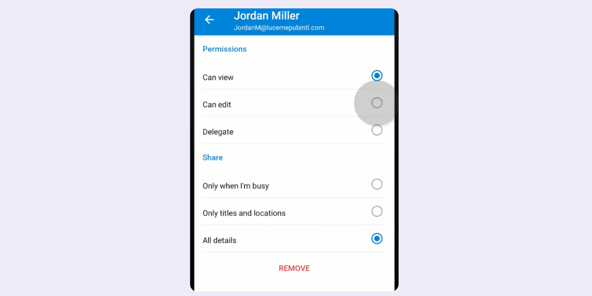 screensho how to share my Outlook Calendar on iPhone