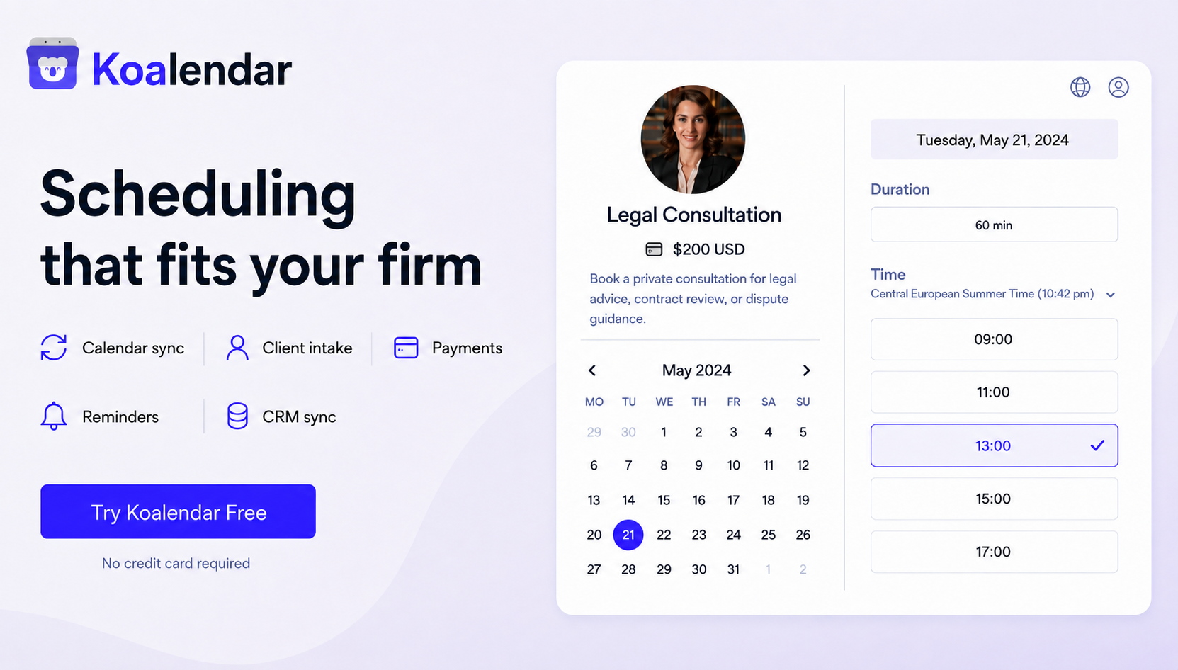 legal office calendaring software koalendar banner