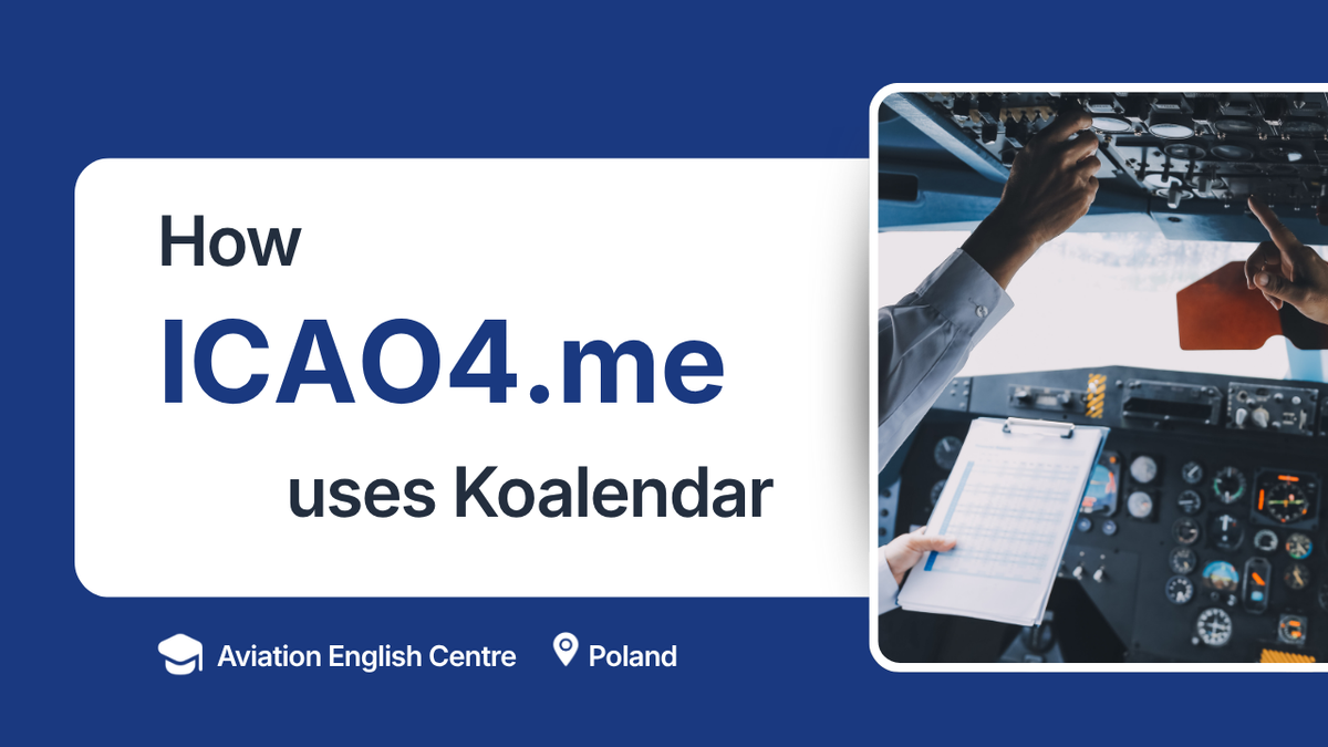Koalendar for smooth training scheduling for pilots