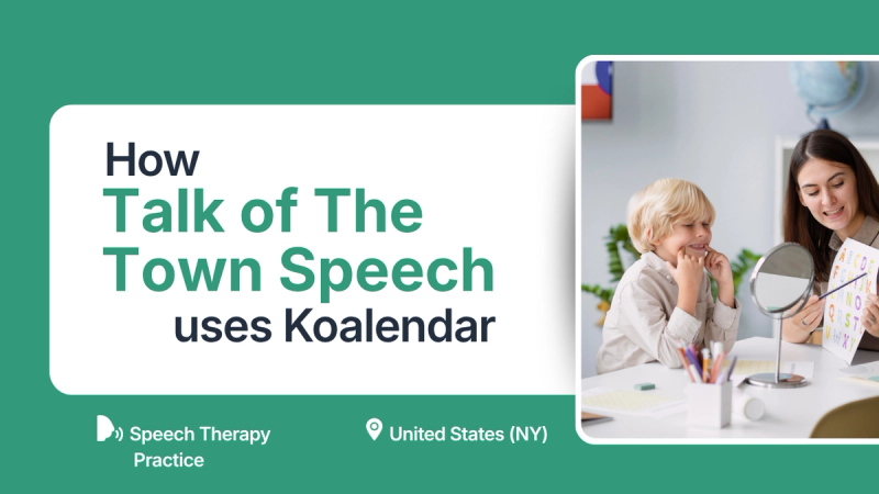 Speech Therapy book through Koalendar scheduling software