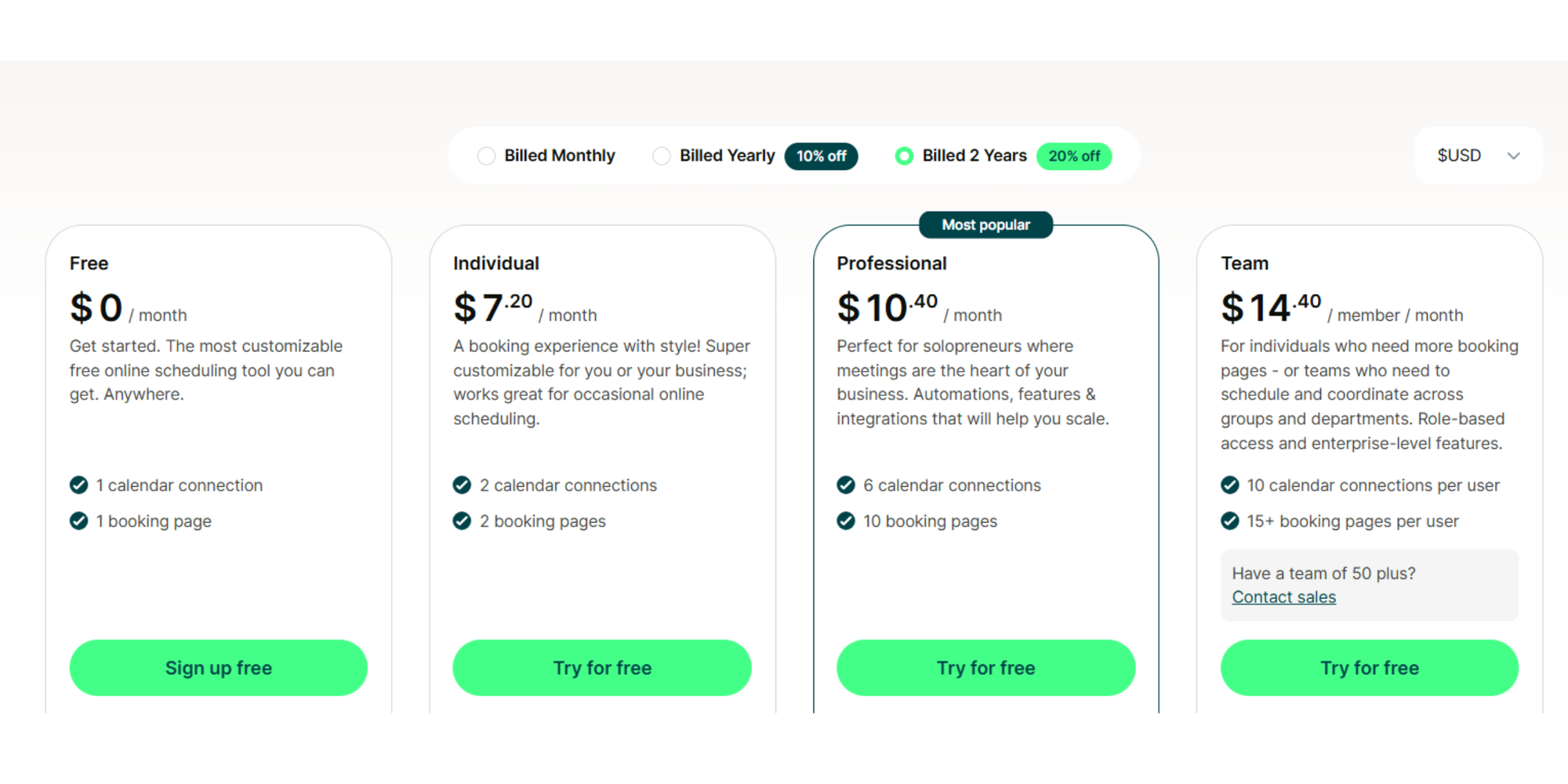 graphic of youcanbookme pricing plans
