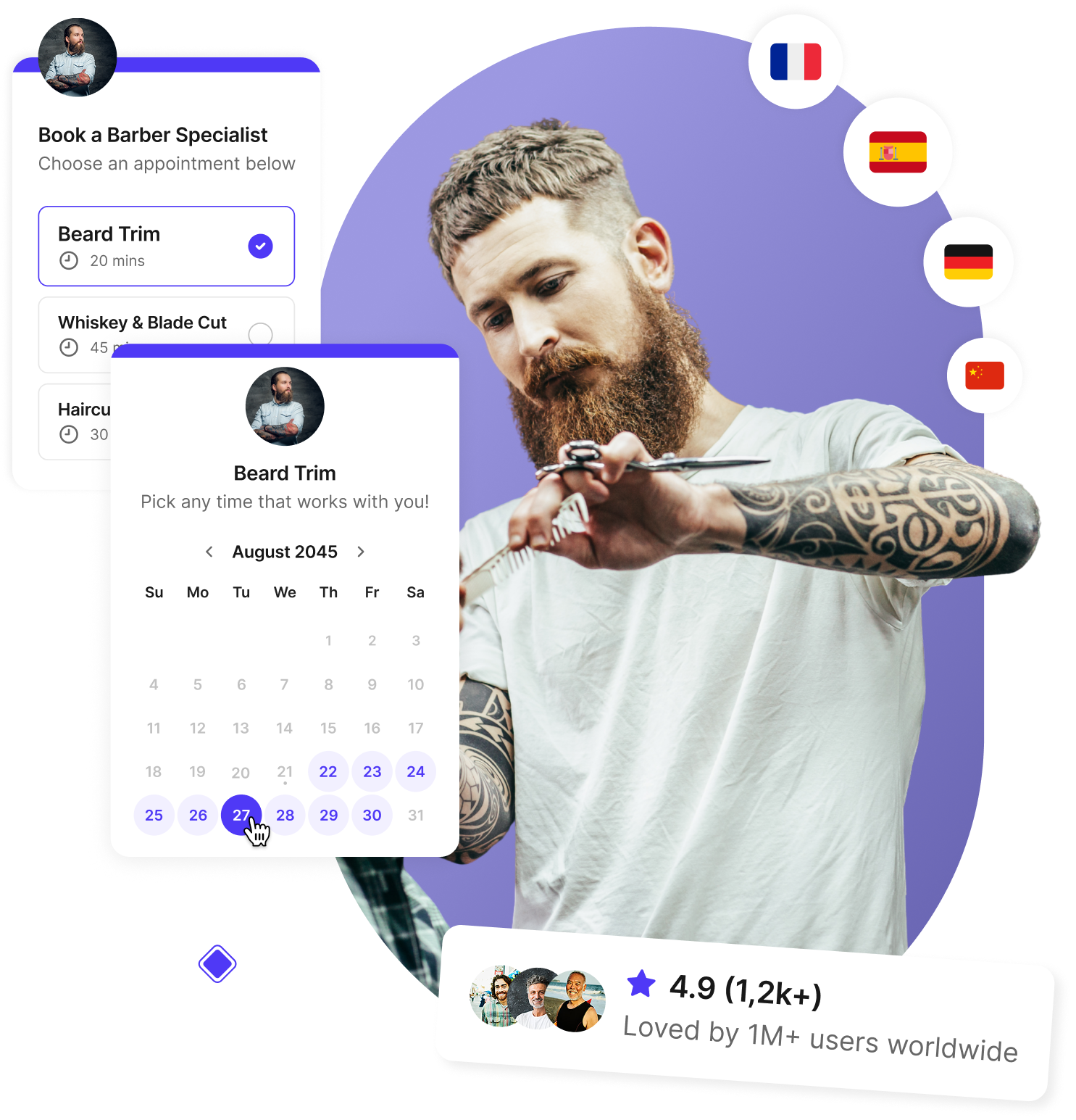 página de reservas koalendar mejor aplicación de citas para barberías