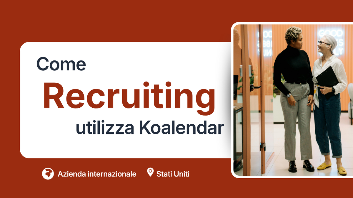 Team di recruiting che utilizza lo strumento di pianificazione Koalendar