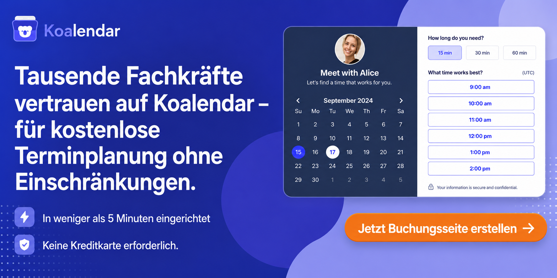 Banner der Koalendar-Terminplanungssoftware mit der Möglichkeit, die besten Online-Kalender kostenlos zu synchronisieren