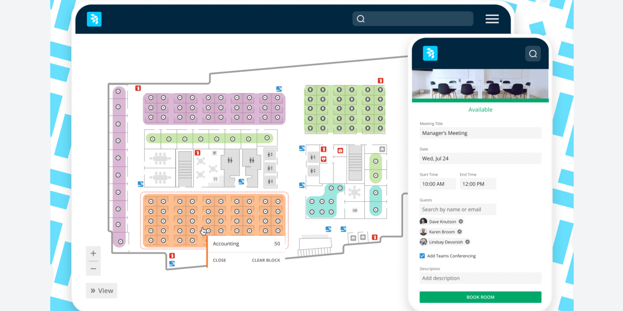 ui of office rnd app for coworking space