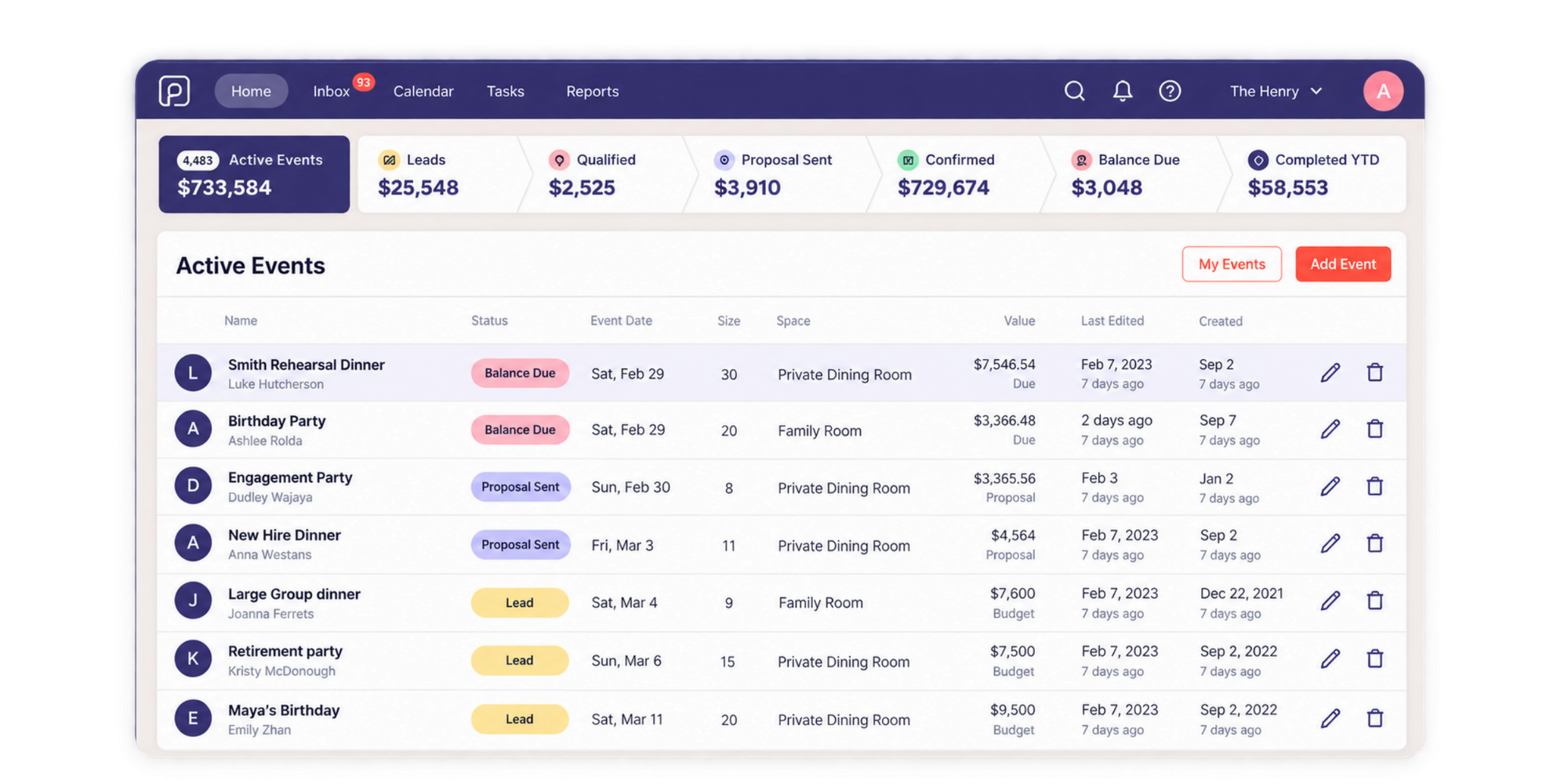 Perfect Venue venue scheduling software interface