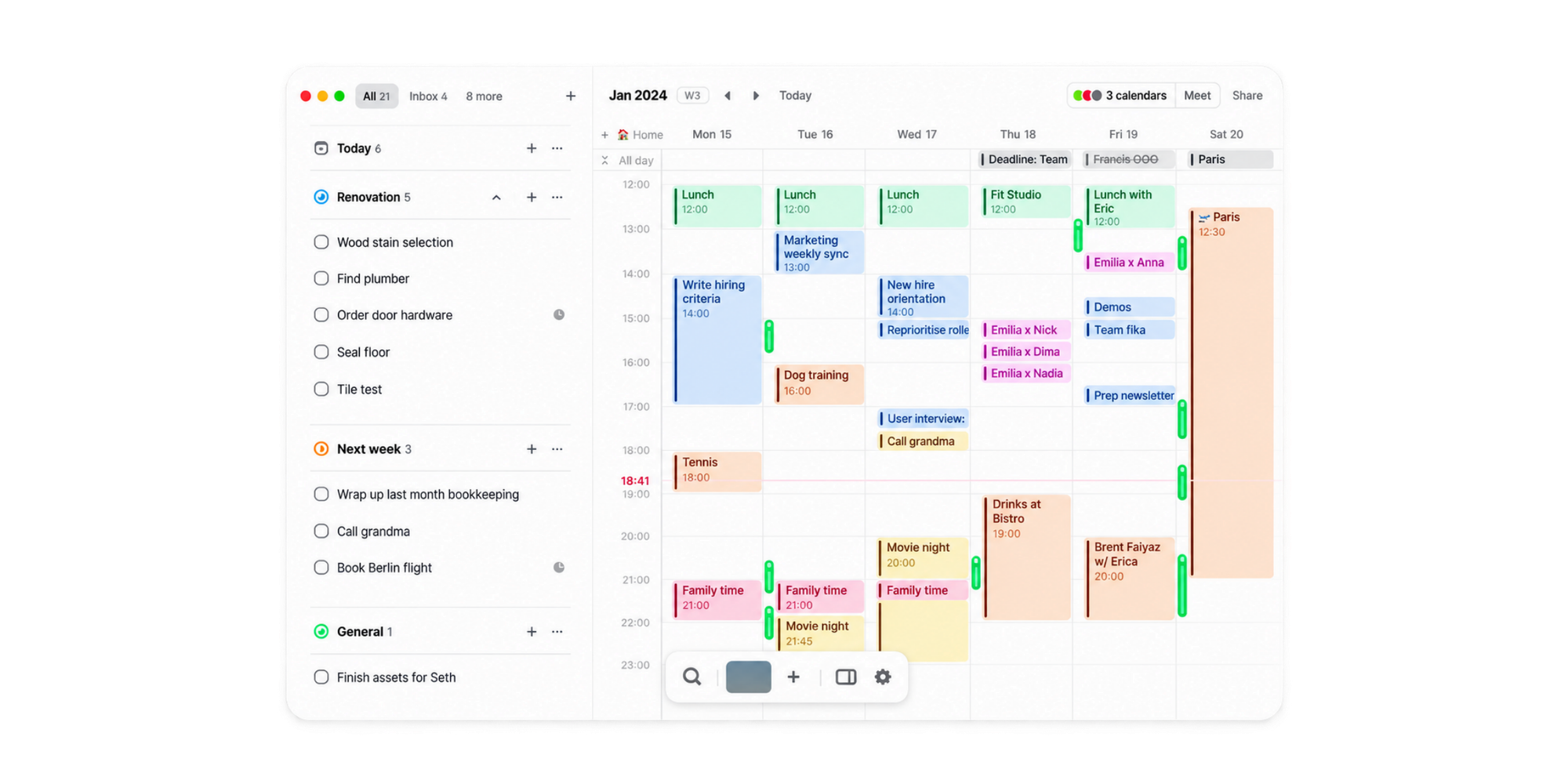 amie dashboard view notion calendar scheduling alternative