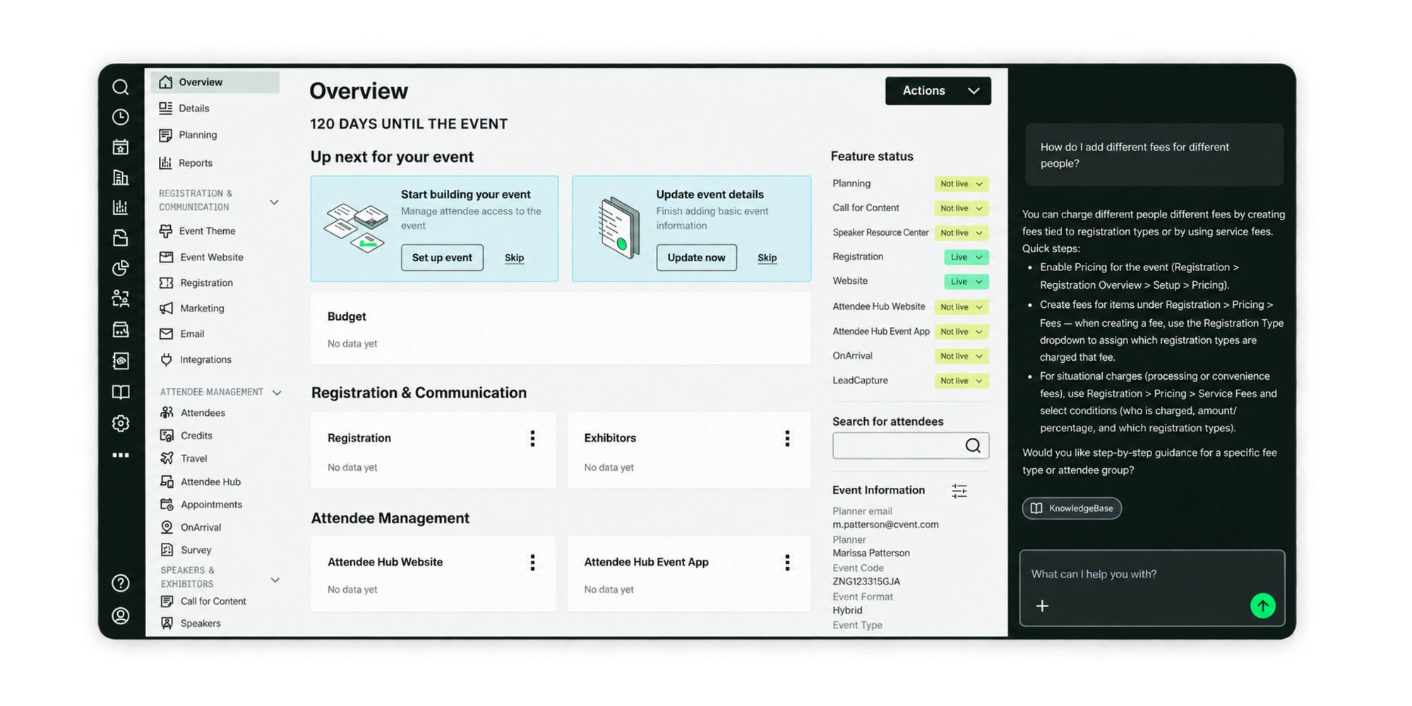 Cvent event facility scheduling software
