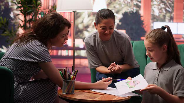 Parent-teacher conference form in meeting