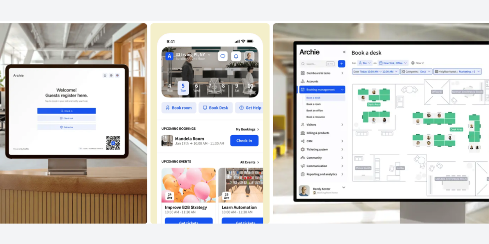 screenshot archie space management app