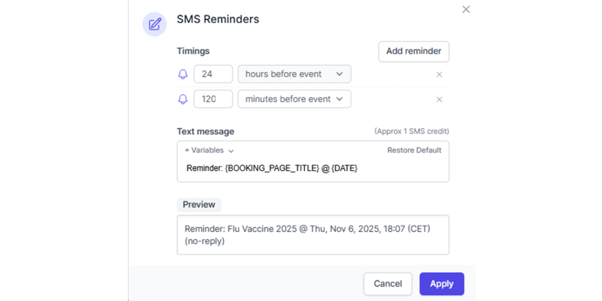 koalendar sms appointment reminder software for vaccine clinics