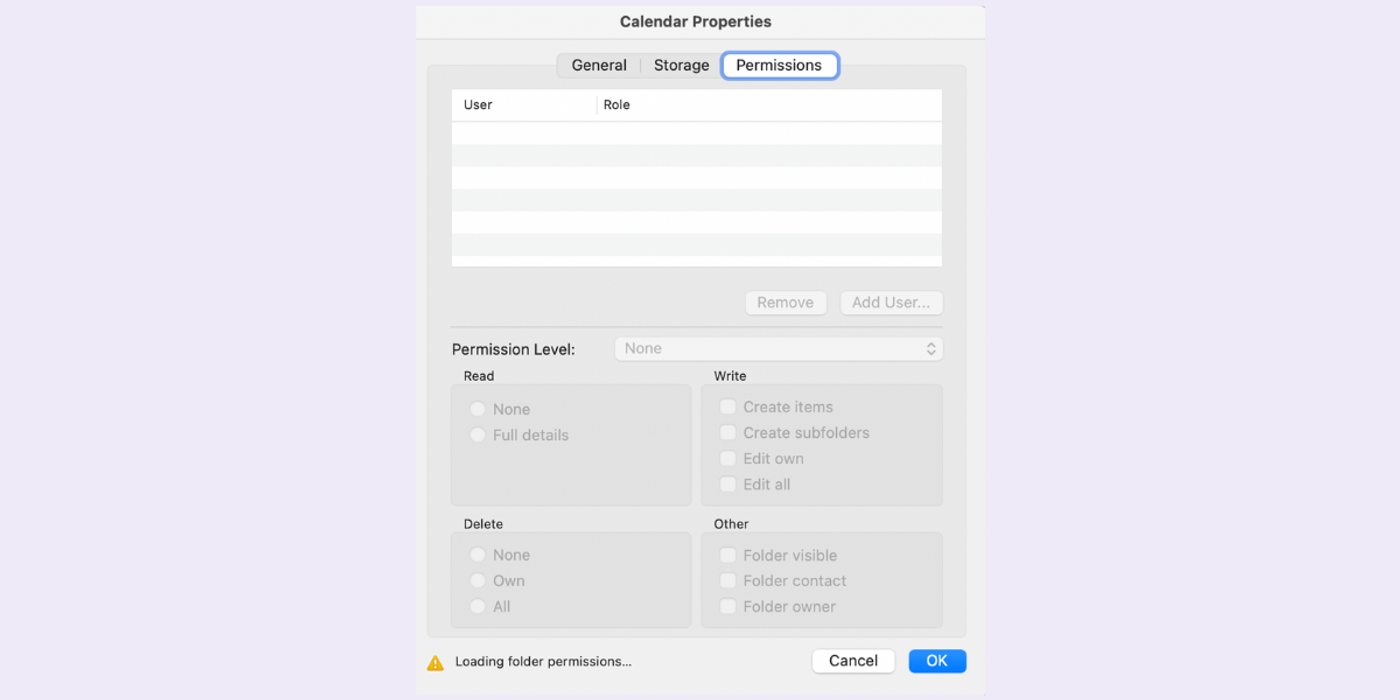 screenshot how to share my Outlook calendar on Mac