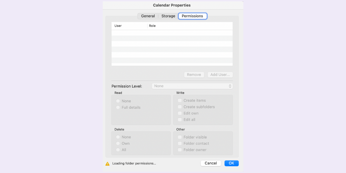 screenshot how to share my Outlook calendar on Mac