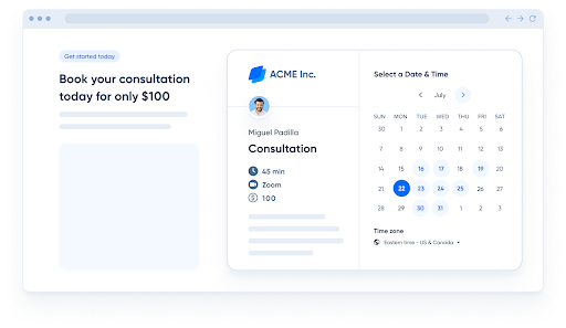 Screenshot of Calendly’s booking and scheduling platform for businesses