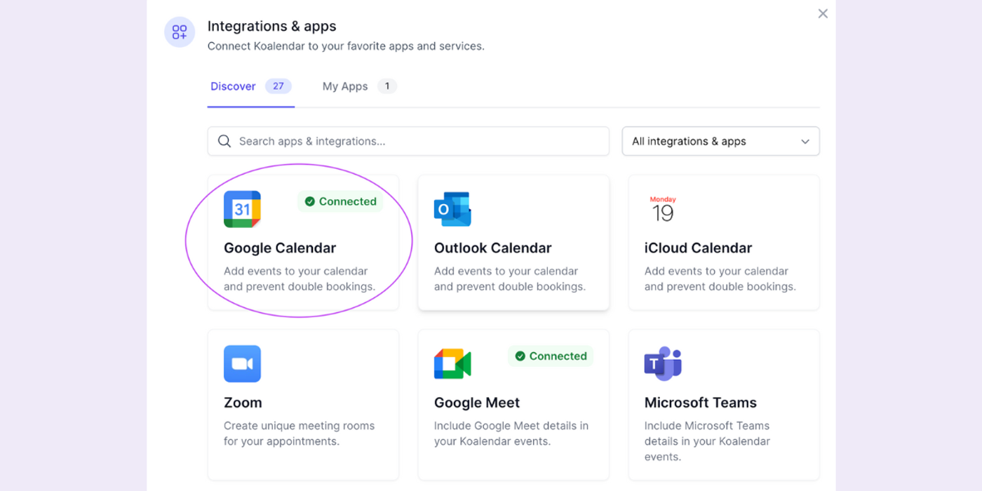 koalendar sms reminder with google calendar integration
