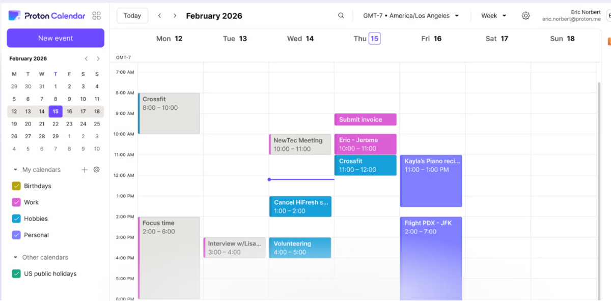 Proton calendar Google Calendar alternative security-first
