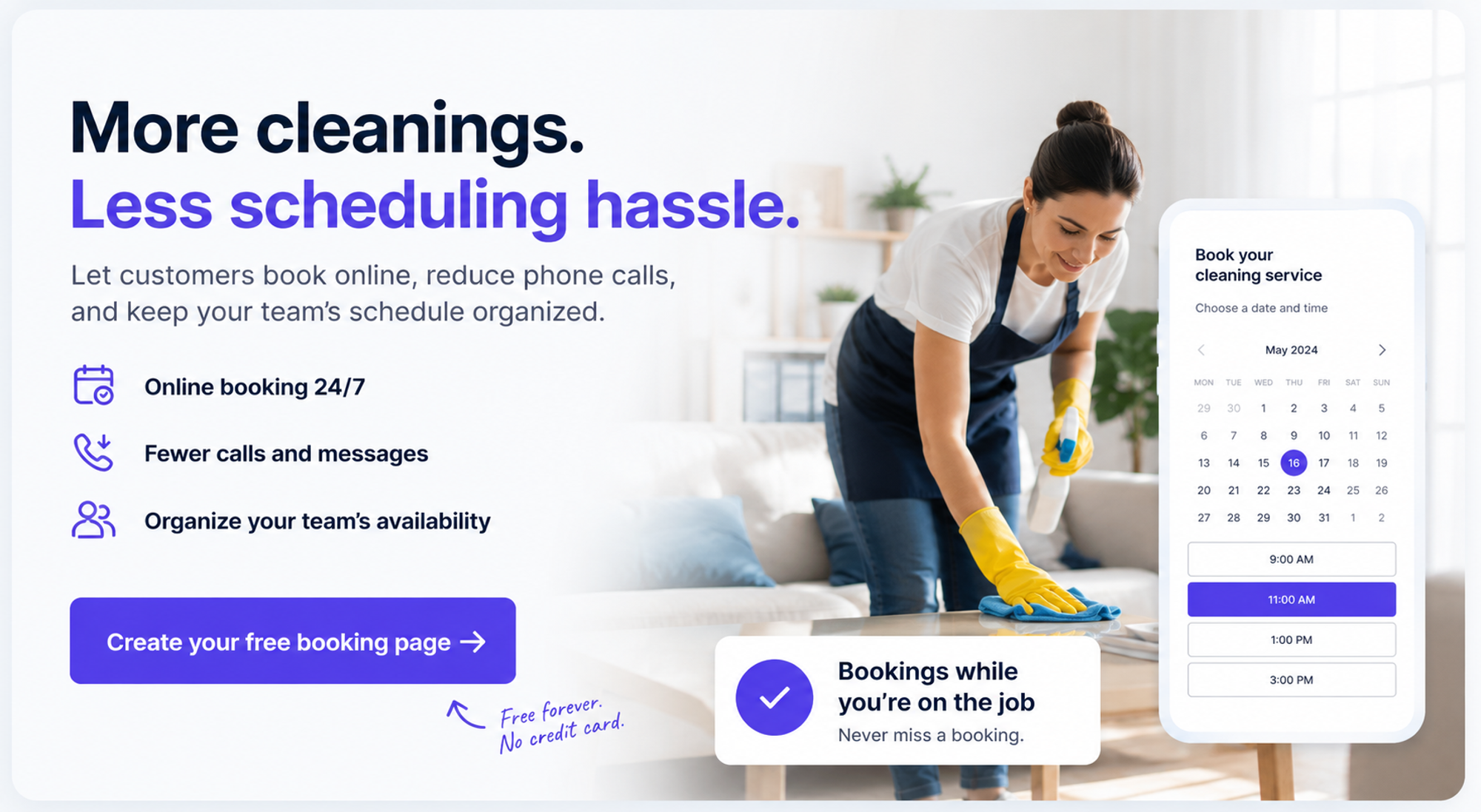 best free scheduling app for cleaning business