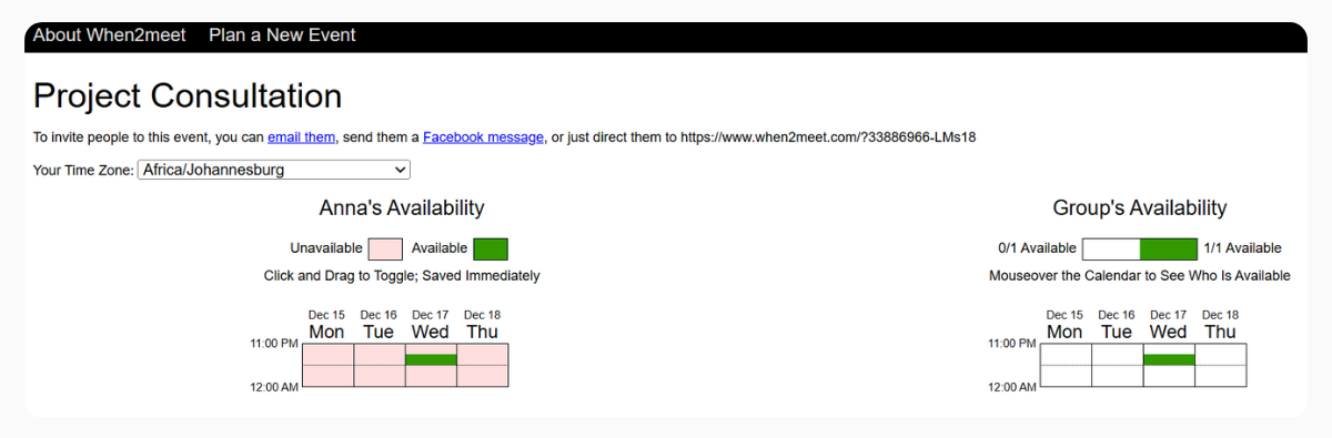 screenshot when2meet group meeting scheduling