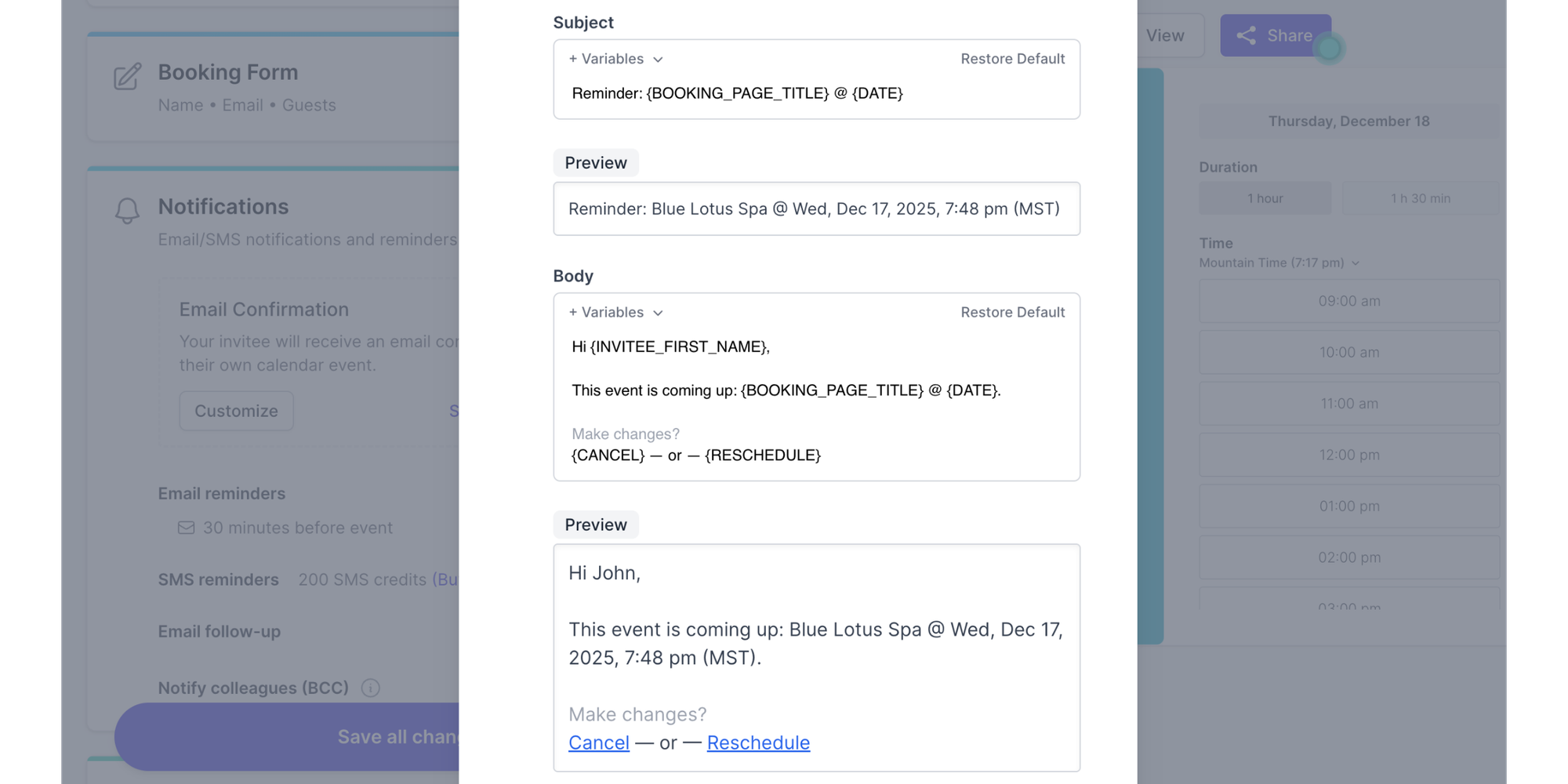 koalendar reminders email reducing cancellations