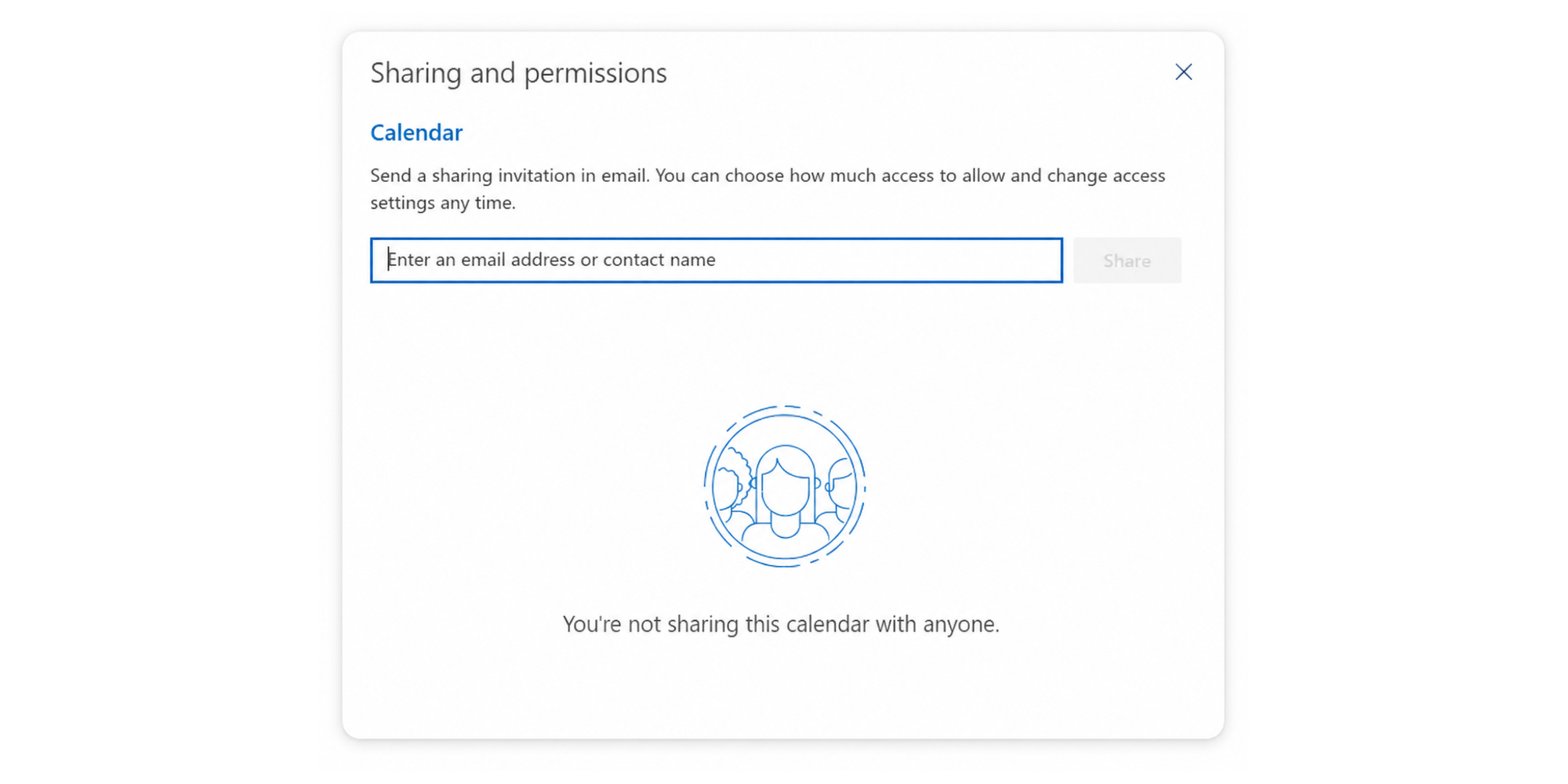 Sharing and permissions in Outlook Calendar