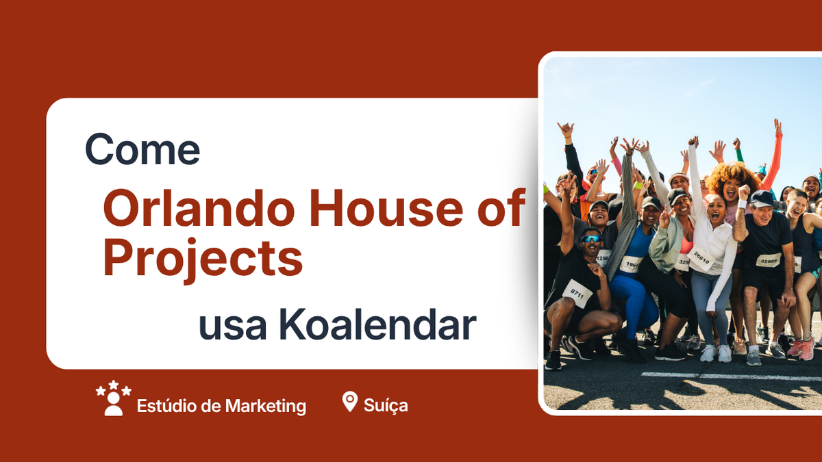 atividades de eventos esportivos agendadas com o Koalendar para equipes de marketing