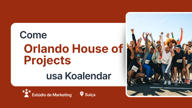 atividades de eventos esportivos agendadas com o Koalendar para equipes de marketing