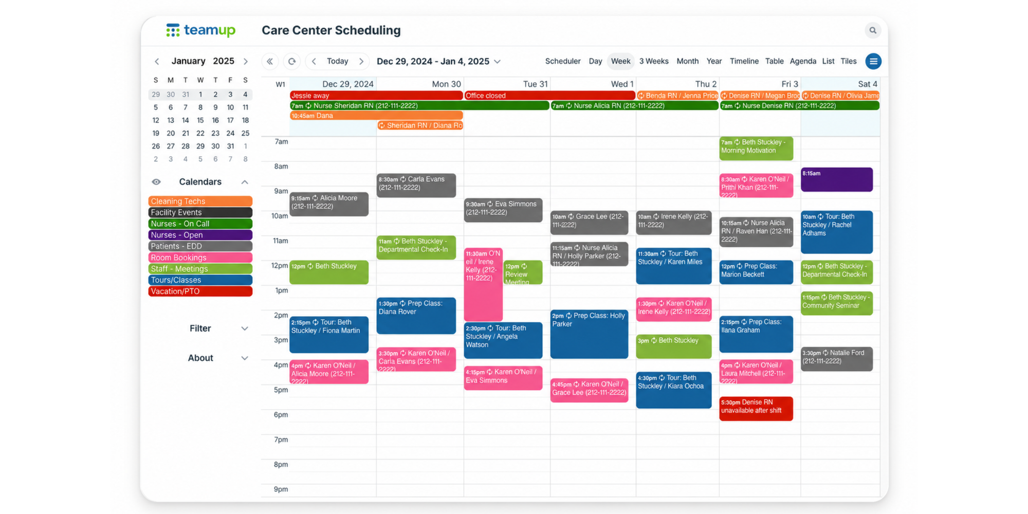 calendar view in teamup for sales teams