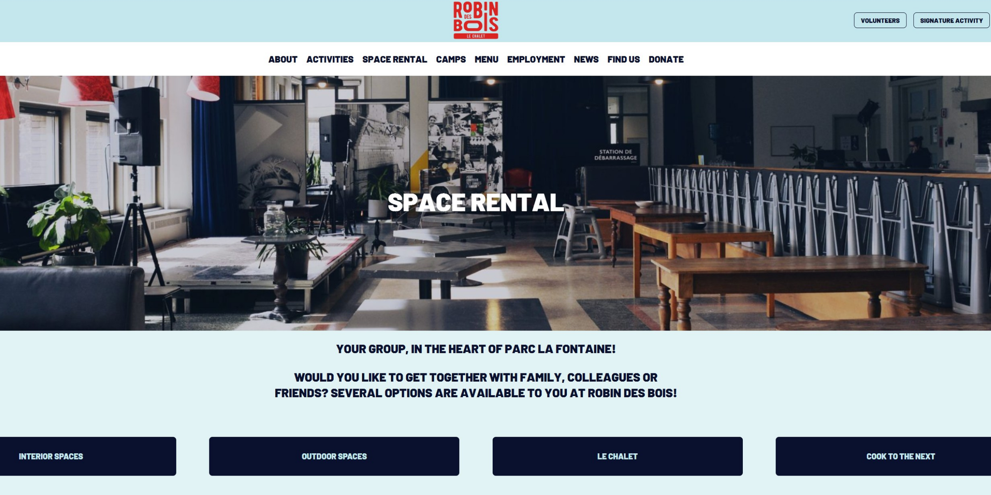 Website of HabitaMedia client with Koalendar scheduling for room rental