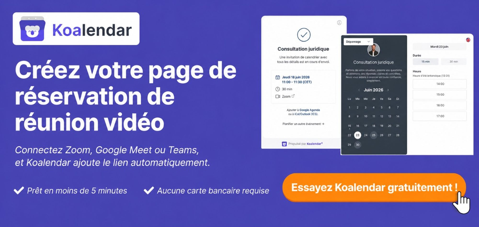 comment inviter des personnes à une réunion Zoom avec le logiciel de planification Koalendar