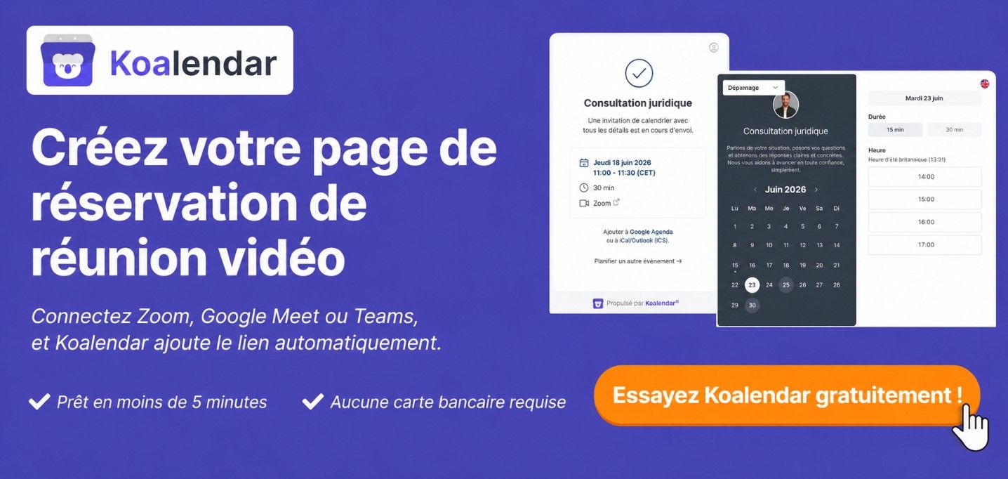 comment inviter des personnes à une réunion Zoom avec le logiciel de planification Koalendar