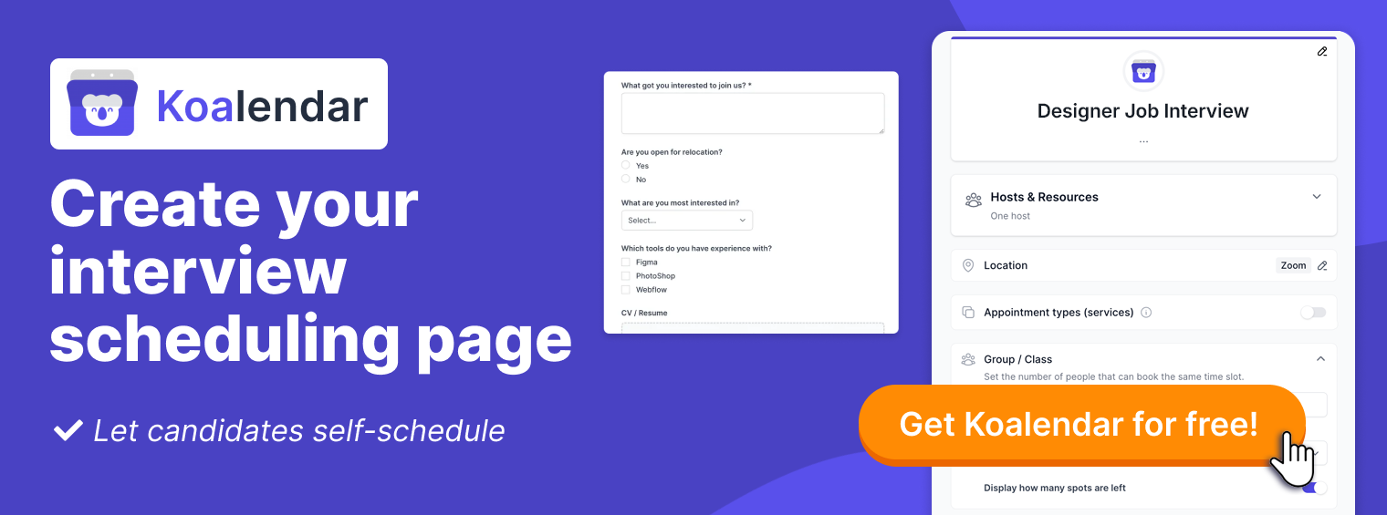 Koalendar scheduling tool to reduce meeting friction