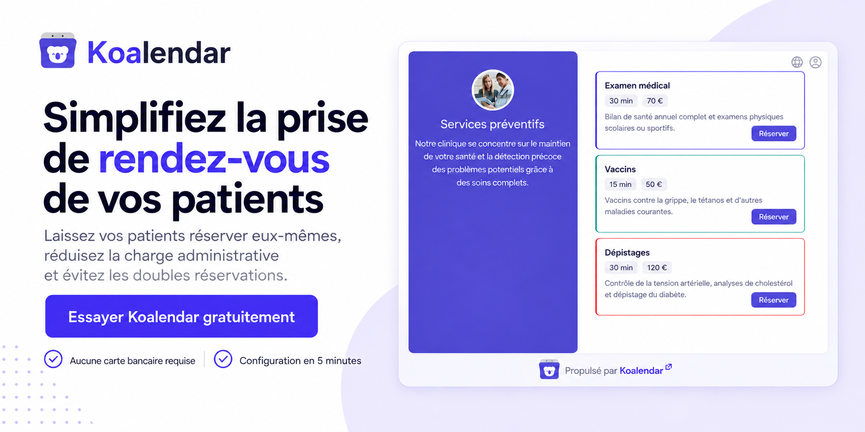 Meilleur logiciel de prise de rendez-vous pour les cliniques koalendar