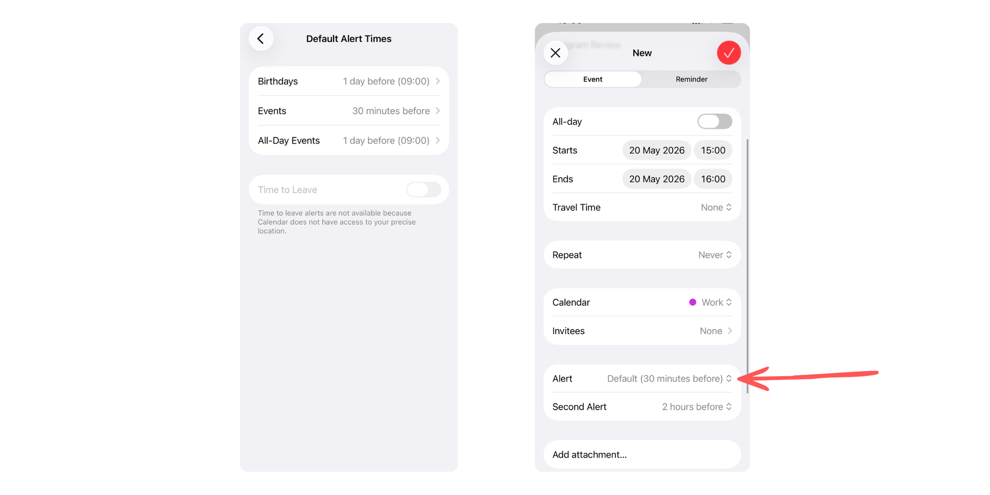 how to use apple calendar with calendar notifications