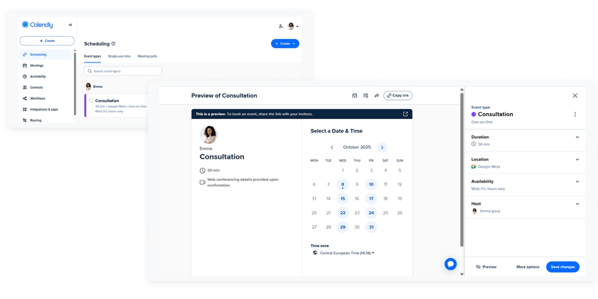 Calendly review 2025 interface screenshot