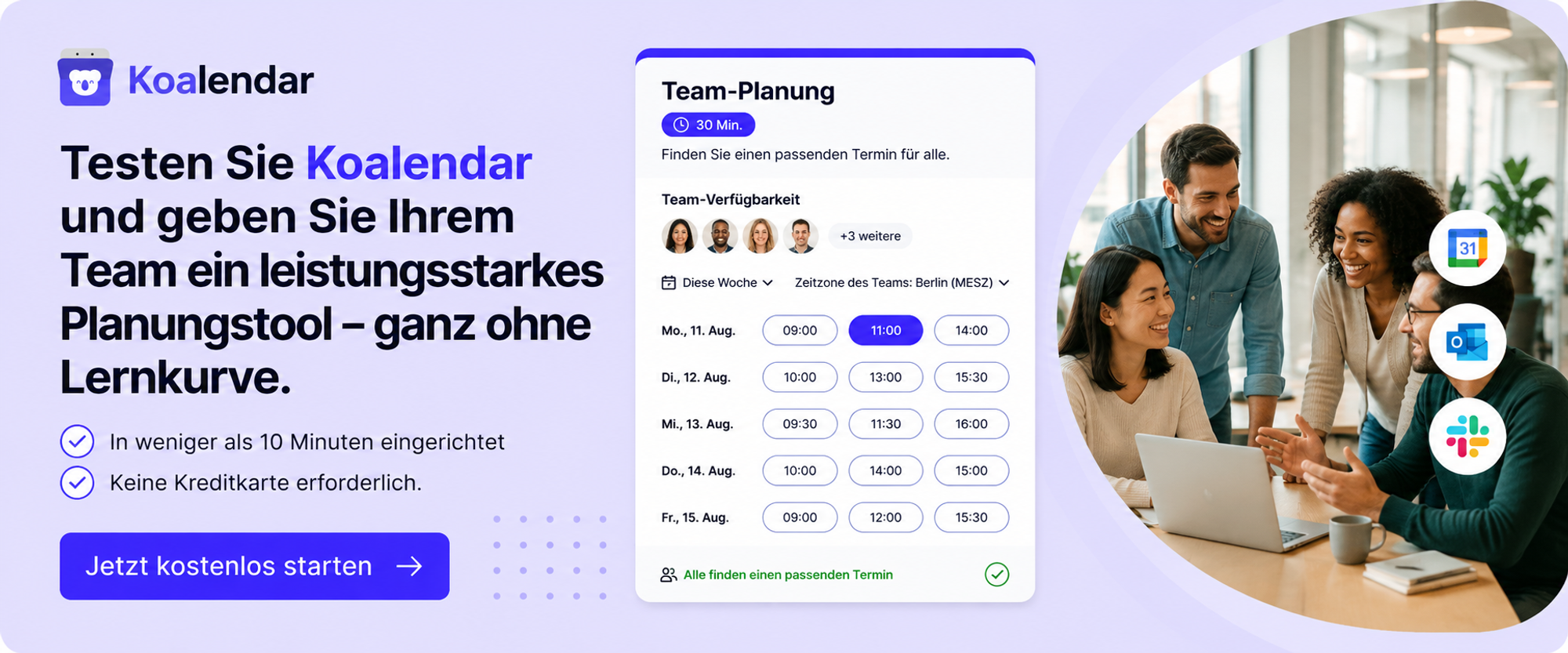 Koalendar-Terminplanung für Teams 