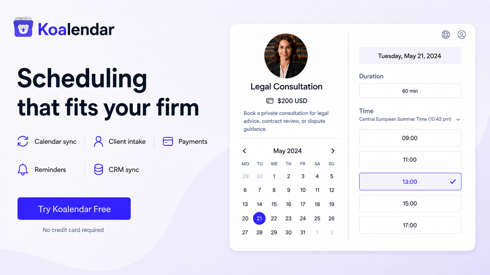 calendaring system for law firms koalendar