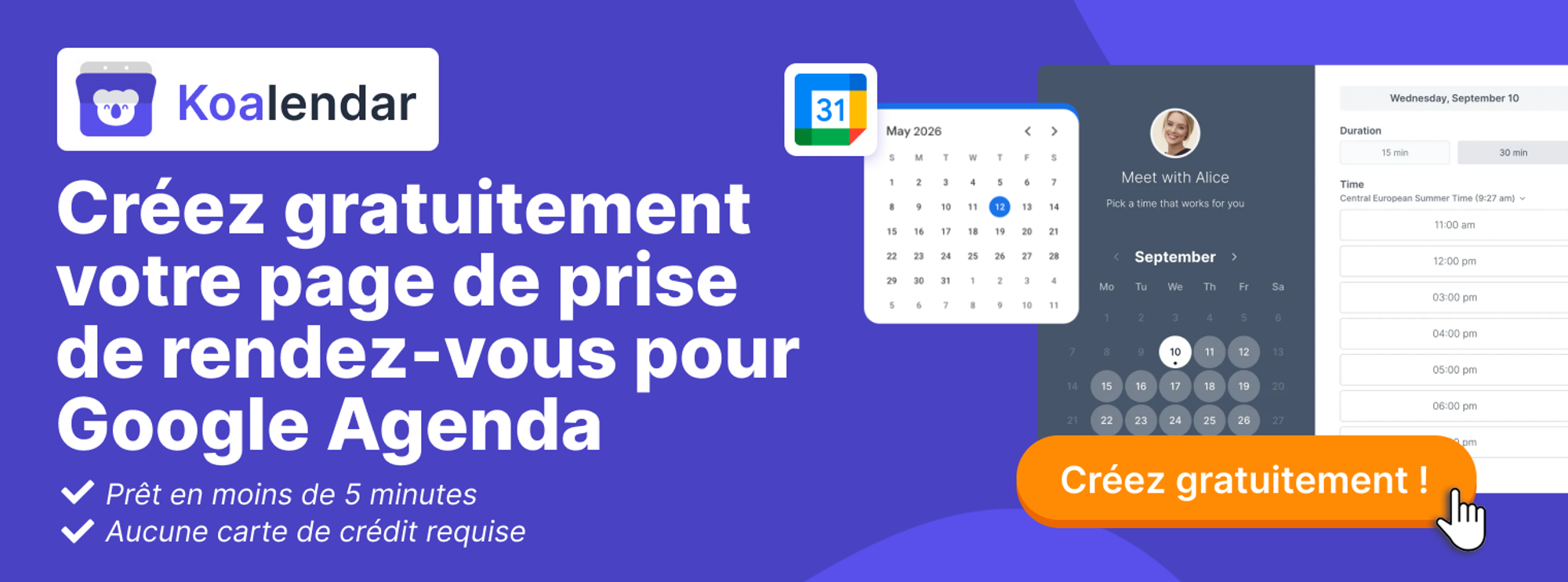 create your free booking page for Google Calendar