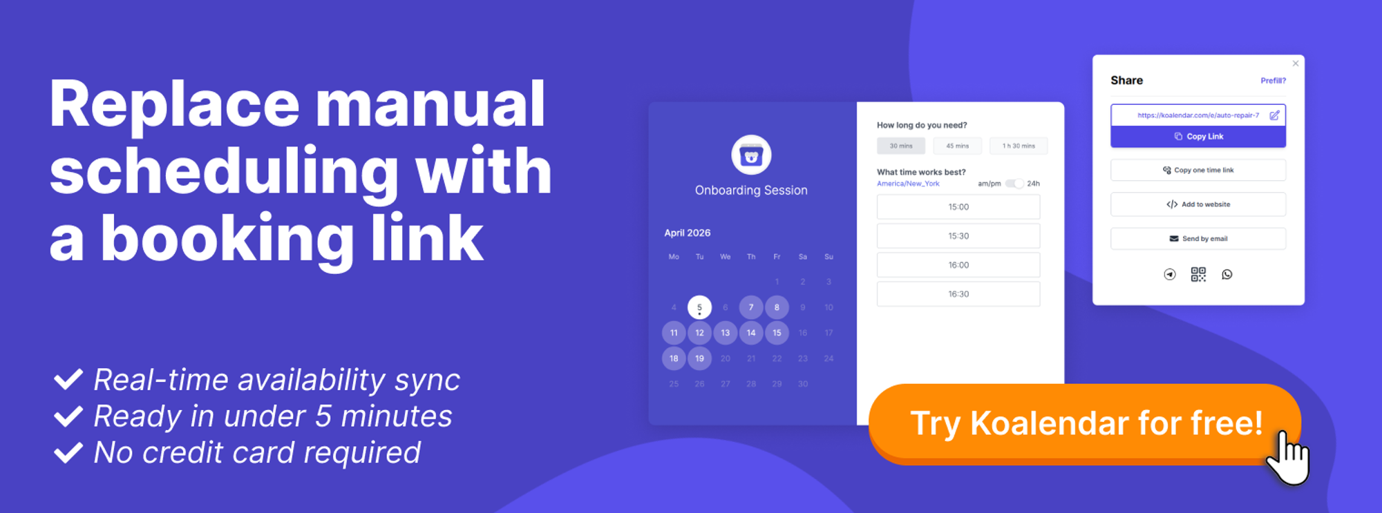 Replace manual scheduling with a booking link