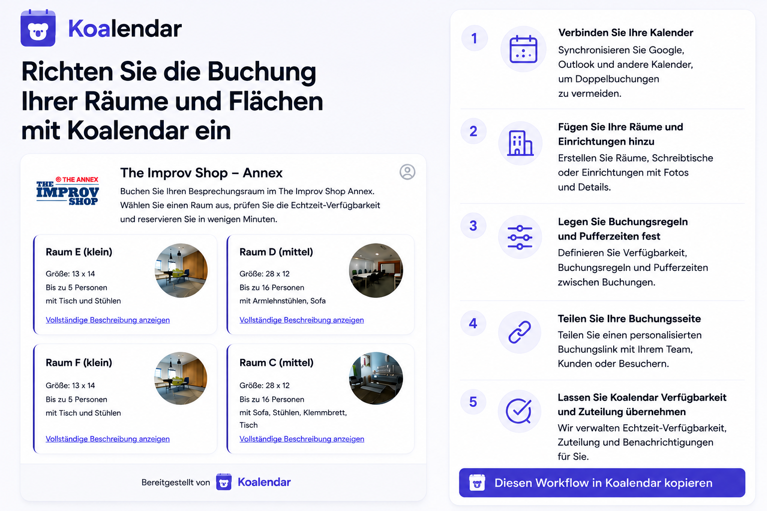 Koalendar Besprechungsraum-Buchungssoftware