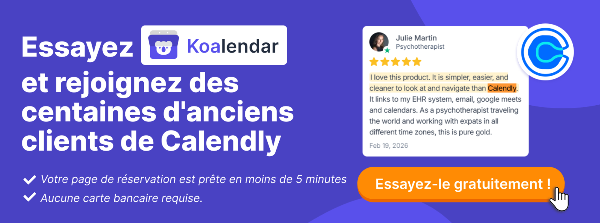 Logiciel de planification Koalendar comme alternative à Calendly