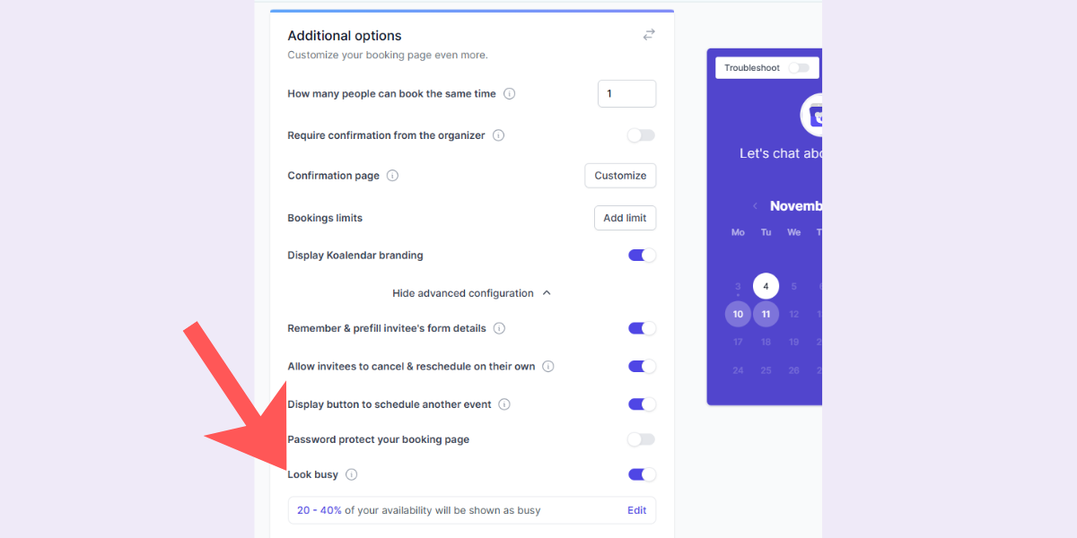 koalendar scheduling software dynamic availability rules