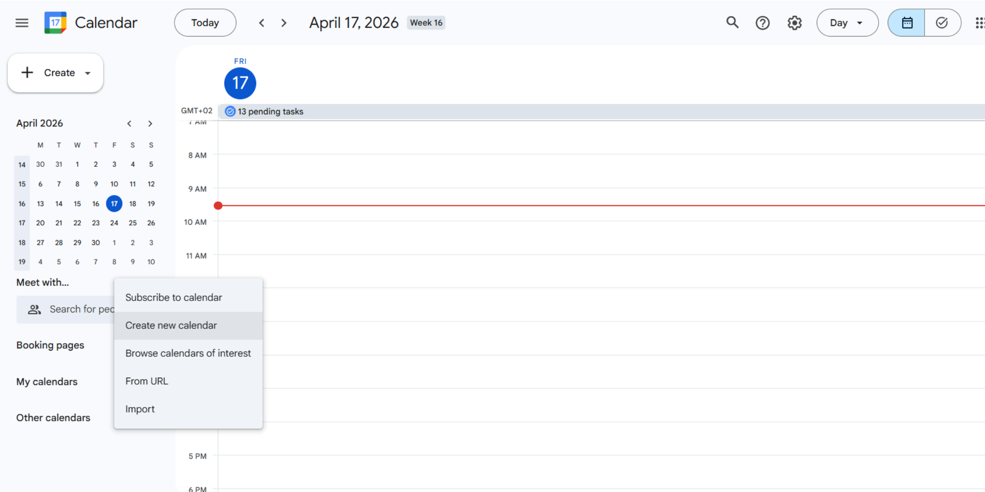 google calendar customization first step create new calendar